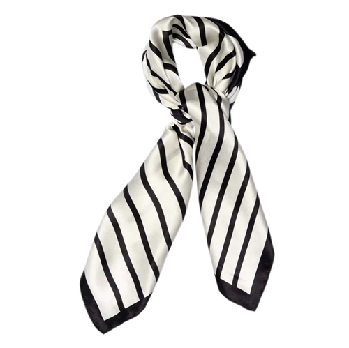 SNEAKY FOX LINES SILK SCARF CREAM